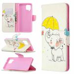 For Samsung Galaxy A42 5G Colored Drawing Pattern Horizontal Flip Leather Case with Holder & Card Slots & Wallet(Umbrella Elephant)
