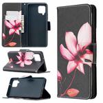 For Samsung Galaxy A42 5G Colored Drawing Pattern Horizontal Flip Leather Case with Holder & Card Slots & Wallet(Lotus)