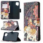 For Samsung Galaxy A42 5G Colored Drawing Pattern Horizontal Flip Leather Case with Holder & Card Slots & Wallet(Flower Elephant)