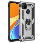 For Xiaomi Redmi 9C Shockproof TPU + PC Protective Case with 360 Degree Rotating Holder(Silver)