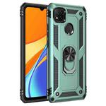 For Xiaomi Redmi 9C Shockproof TPU + PC Protective Case with 360 Degree Rotating Holder(Green)