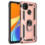 For Xiaomi Redmi 9C Shockproof TPU + PC Protective Case with 360 Degree Rotating Holder(Rose Gold)