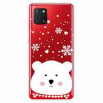 For Samsung Galaxy A81 / Note 10 Lite Christmas Series Clear TPU Protective Case(Chubby White Bear)