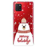 For Samsung Galaxy A81 / Note 10 Lite Christmas Series Clear TPU Protective Case(Scarf White Bear)