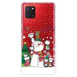 For Samsung Galaxy A81 / Note 10 Lite Christmas Series Clear TPU Protective Case(Penguin Family)