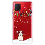 For Samsung Galaxy A81 / Note 10 Lite Christmas Series Clear TPU Protective Case(Milk Tea Snowman)