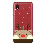 For Samsung Galaxy A01 Core Christmas Series Clear TPU Protective Case(Fat Deer)