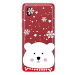 For Samsung Galaxy A01 Core Christmas Series Clear TPU Protective Case(Chubby White Bear)