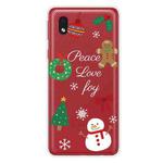For Samsung Galaxy A01 Core Christmas Series Clear TPU Protective Case(Simple Snowman)