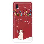 For Samsung Galaxy A01 Core Christmas Series Clear TPU Protective Case(Milk Tea Snowman)