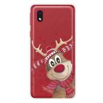 For Samsung Galaxy A01 Core Christmas Series Clear TPU Protective Case(Smiley Deer)