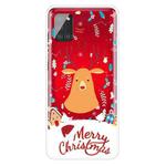 For Samsung Galaxy A21s Christmas Series Clear TPU Protective Case(Christmas Ugly Deer)
