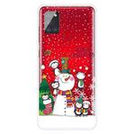 For Samsung Galaxy A21s Christmas Series Clear TPU Protective Case(Penguin Family)