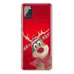 For Samsung Galaxy A21s Christmas Series Clear TPU Protective Case(Smiley Deer)