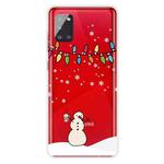 For Samsung Galaxy A31 Christmas Series Clear TPU Protective Case(Milk Tea Snowman)