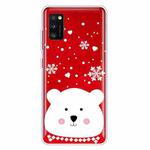 For Samsung Galaxy A41 Christmas Series Clear TPU Protective Case(Chubby White Bear)