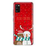 For Samsung Galaxy A41 Christmas Series Clear TPU Protective Case(Take Picture Bear Snowman)