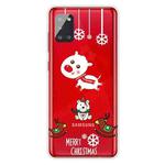 For Samsung Galaxy A71 Christmas Series Clear TPU Protective Case(Trojan Bear Deer)