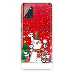 For Samsung Galaxy A71 Christmas Series Clear TPU Protective Case(Penguin Family)
