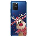 For Samsung Galaxy A91 / S10 Lite / M80s Christmas Series Clear TPU Protective Case(Smiley Deer)