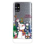 For Samsung Galaxy M31s Christmas Series Clear TPU Protective Case(Penguin Family)