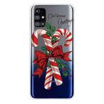 For Samsung Galaxy M31s Christmas Series Clear TPU Protective Case(Big Crutch)