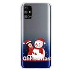 For Samsung Galaxy M51 Christmas Series Clear TPU Protective Case(Girl Snowman)