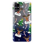 For Samsung Galaxy M51 Christmas Series Clear TPU Protective Case(Cane Deer)