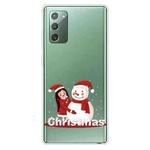 For Samsung Galaxy Note20 Christmas Series Clear TPU Protective Case(Girl Snowman)
