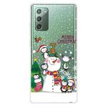For Samsung Galaxy Note20 Christmas Series Clear TPU Protective Case(Penguin Family)
