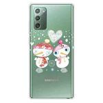 For Samsung Galaxy Note20 Christmas Series Clear TPU Protective Case(Couple Snowman)