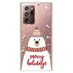 For Samsung Galaxy Note20 Ultra Christmas Series Clear TPU Protective Case(Scarf White Bear)