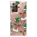 For Samsung Galaxy Note20 Ultra Christmas Series Clear TPU Protective Case(Cane Deer)