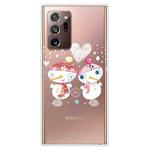 For Samsung Galaxy Note20 Ultra Christmas Series Clear TPU Protective Case(Couple Snowman)