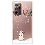 For Samsung Galaxy Note20 Ultra Christmas Series Clear TPU Protective Case(Milk Tea Snowman)