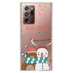 For Samsung Galaxy Note20 Ultra Christmas Series Clear TPU Protective Case(Take Picture Bear Snowman)