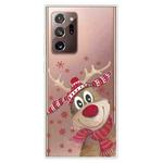 For Samsung Galaxy Note20 Ultra Christmas Series Clear TPU Protective Case(Smiley Deer)
