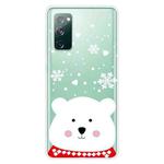For Samsung Galaxy S20 FE Christmas Series Clear TPU Protective Case(Chubby White Bear)