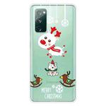 For Samsung Galaxy S20 FE Christmas Series Clear TPU Protective Case(Trojan Bear Deer)