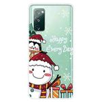 For Samsung Galaxy S20 FE Christmas Series Clear TPU Protective Case(Cute Penguin Snowman)