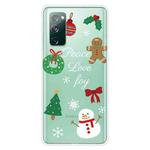 For Samsung Galaxy S20 FE Christmas Series Clear TPU Protective Case(Simple Snowman)