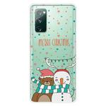 For Samsung Galaxy S20 FE Christmas Series Clear TPU Protective Case(Take Picture Bear Snowman)
