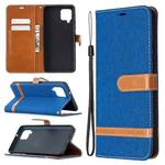 For Samsung Galaxy A42 5G Color Matching Denim Texture Horizontal Flip Leather Case with Holder & Card Slots & Wallet & Lanyard(Blue)