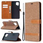 For Samsung Galaxy A42 5G Color Matching Denim Texture Horizontal Flip Leather Case with Holder & Card Slots & Wallet & Lanyard(Brown)