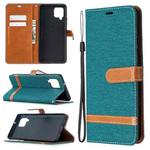 For Samsung Galaxy A42 5G Color Matching Denim Texture Horizontal Flip Leather Case with Holder & Card Slots & Wallet & Lanyard(Green)