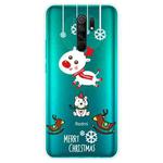For Xiaomi Redmi 9 Christmas Series Transparent TPU Protective Case(Trojan Bear Deer)