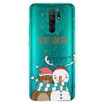 For Xiaomi Redmi 9 Christmas Series Transparent TPU Protective Case(Take Picture Bear Snowman)