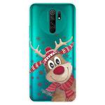 For Xiaomi Redmi 9 Christmas Series Transparent TPU Protective Case(Smiley Deer)