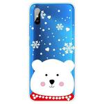 For Xiaomi Redmi 9A Christmas Series Transparent TPU Protective Case(Chubby White Bear)
