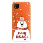 For Xiaomi Redmi 9C Christmas Series Transparent TPU Protective Case(Scarf White Bear)